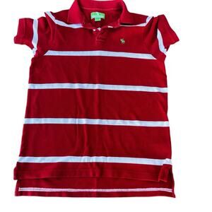 Abercrombie men’s size S, short sleeve red stripe Henley T-shirt